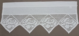 GOTOWA ZAZDROSTKA 30 X 100 CM BIAŁA NATURALNA BOHO KORONKA