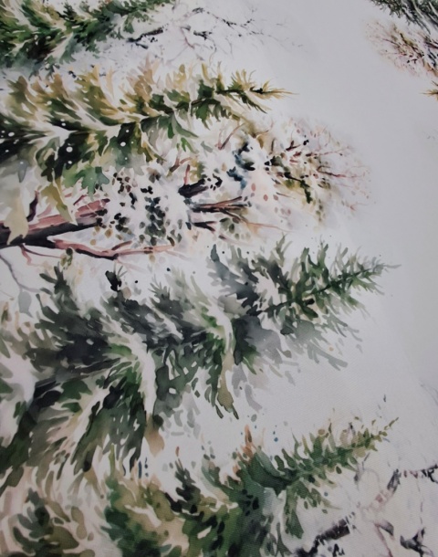 TKANINA CHOINKI NA BOKACH