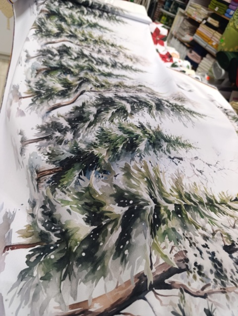 TKANINA CHOINKI NA BOKACH