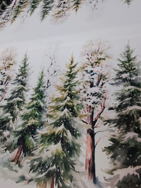 TKANINA CHOINKI NA BOKACH