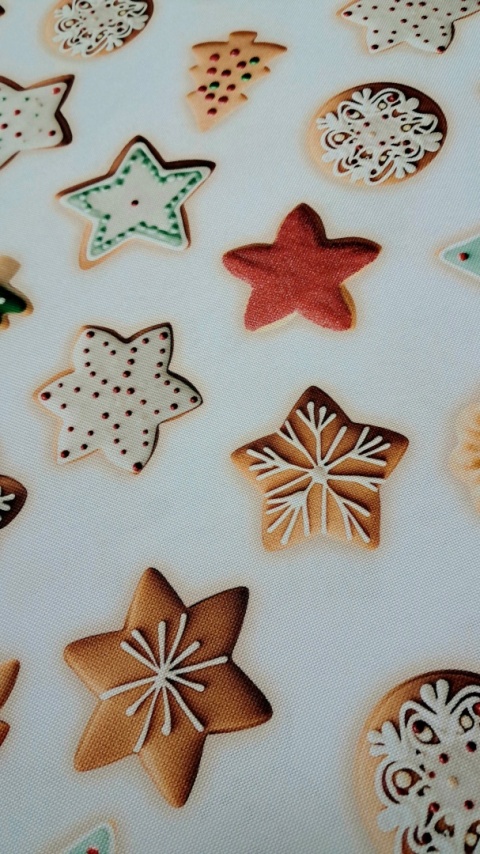 TKANINA DEKORACYJNA ŚWIĄTECZNA CIASTKA I PIERNIKI