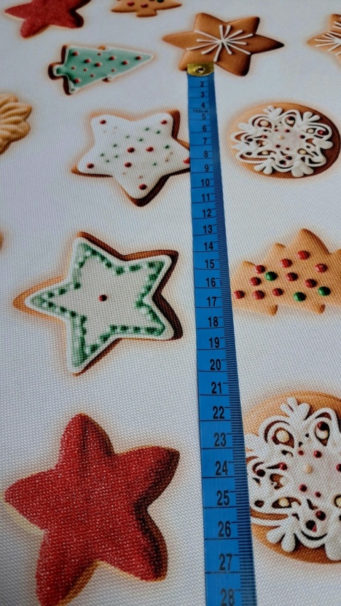 TKANINA DEKORACYJNA ŚWIĄTECZNA CIASTKA I PIERNIKI