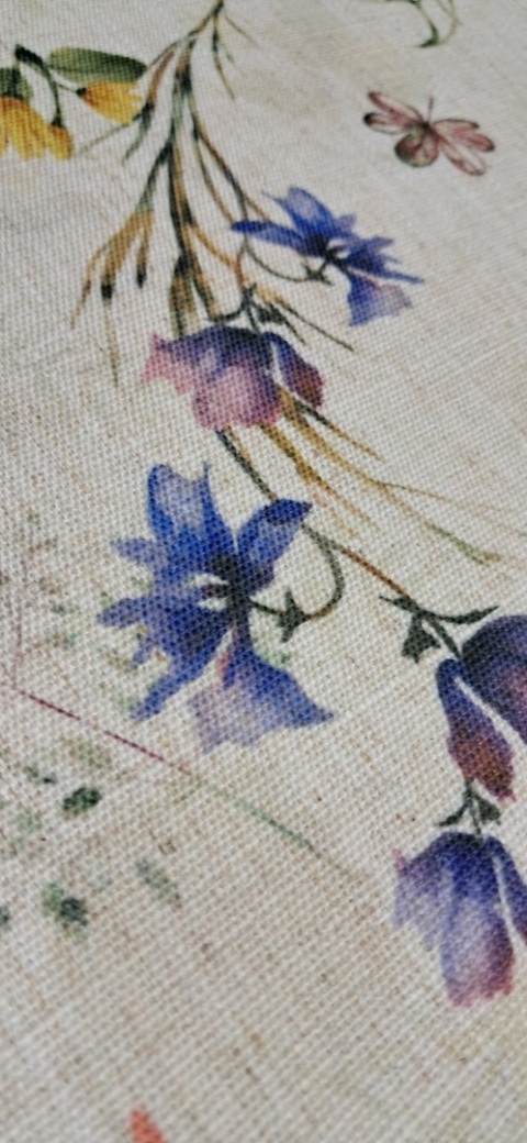 TKANINA JAK LEN KWIATKI ŁĄCZKA