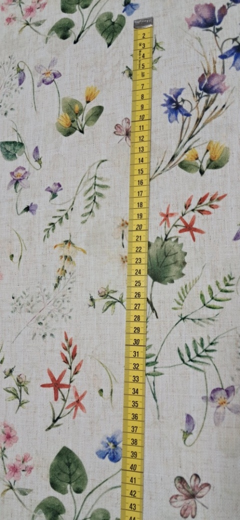 TKANINA JAK LEN KWIATKI ŁĄCZKA