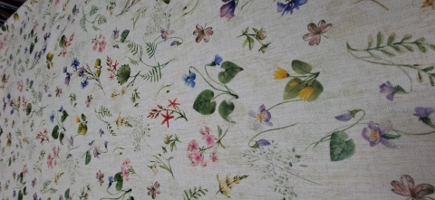 TKANINA JAK LEN KWIATKI ŁĄCZKA