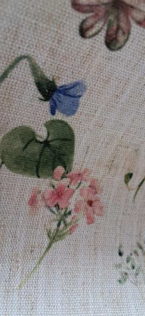 TKANINA JAK LEN KWIATKI ŁĄCZKA