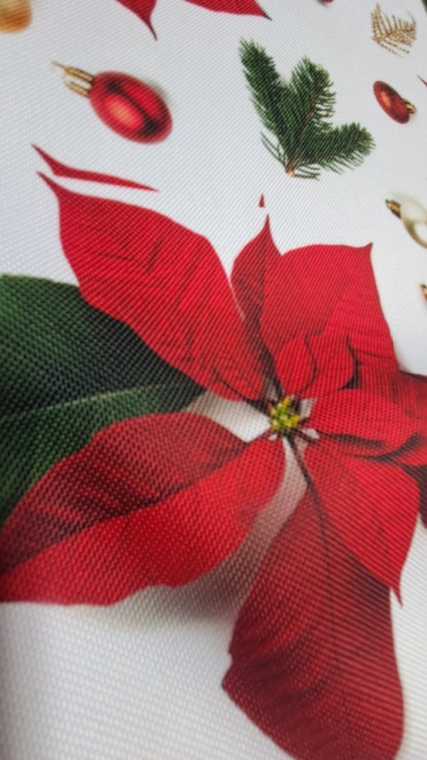 TKANINA OBRUSOWA DEKORACYJNA GWIAZDY BETLEJEMSKIE