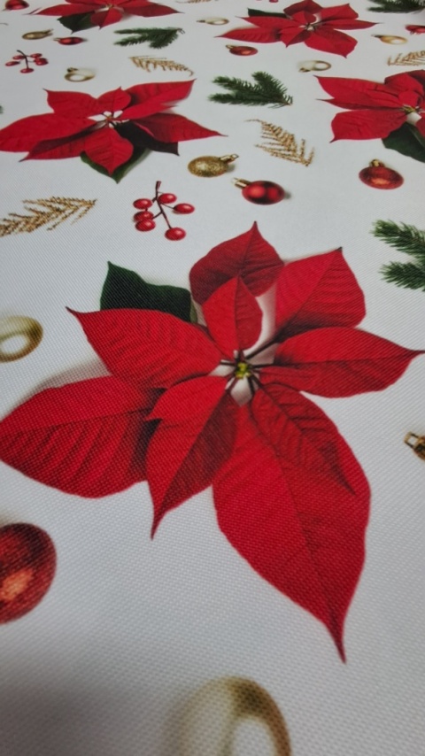 TKANINA OBRUSOWA DEKORACYJNA GWIAZDY BETLEJEMSKIE