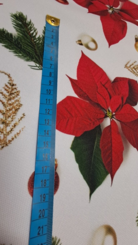 TKANINA OBRUSOWA DEKORACYJNA GWIAZDY BETLEJEMSKIE