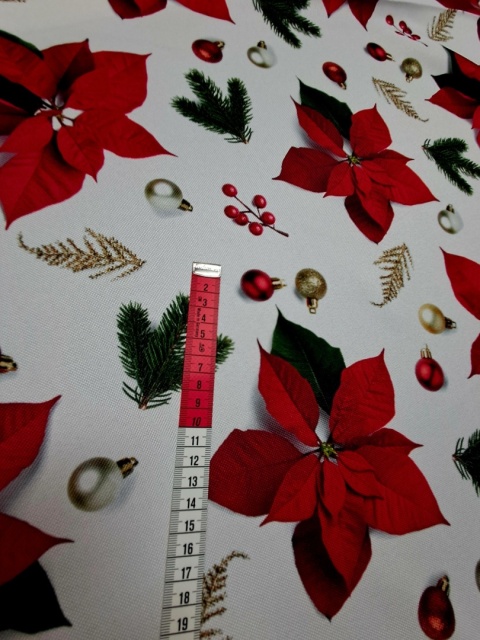 TKANINA OBRUSOWA DEKORACYJNA GWIAZDY BETLEJEMSKIE