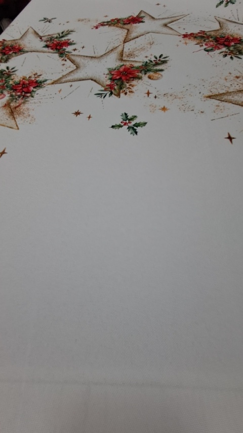 OBRUS GOTOWY GWIAZDY BETLEJEMSKIE WZÓR NA ŚRODKU 140X200