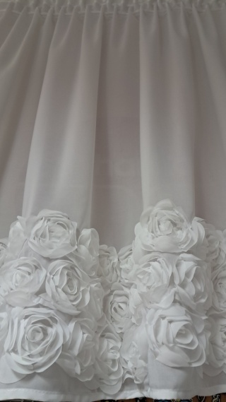 ZAZDROSTKA FIRANA GOTOWA RÓŻE 3D ROSES 120X300