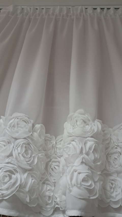 ZAZDROSTKA FIRANA GOTOWA RÓŻE 3D ROSES 120X300