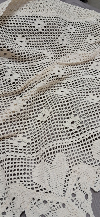 ZAZDROSTKA NICIANA SZYDEŁKOWA ECRU BEŻOWA WYSOKOŚĆ 35 cm