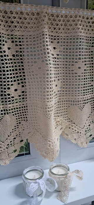 ZAZDROSTKA NICIANA SZYDEŁKOWA ECRU BEŻOWA WYSOKOŚĆ 65 cm