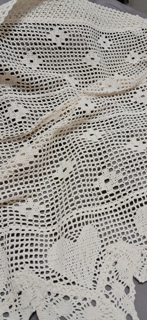 ZAZDROSTKA NICIANA SZYDEŁKOWA ECRU BEŻOWA WYSOKOŚĆ 65 cm