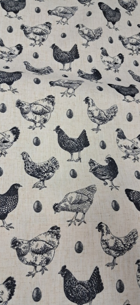 TKANINA JAK LEN CZARNE KURY