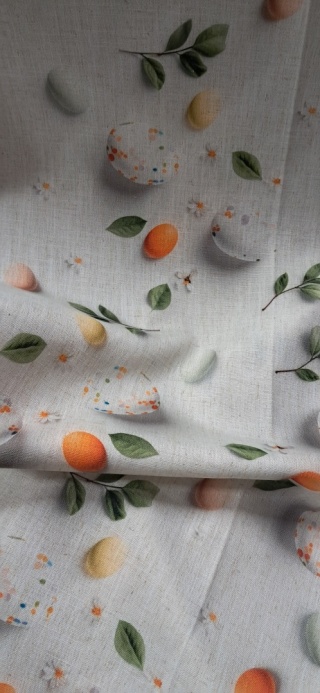 TKANINA JAK LEN POMARAŃCZOWE JAJKA