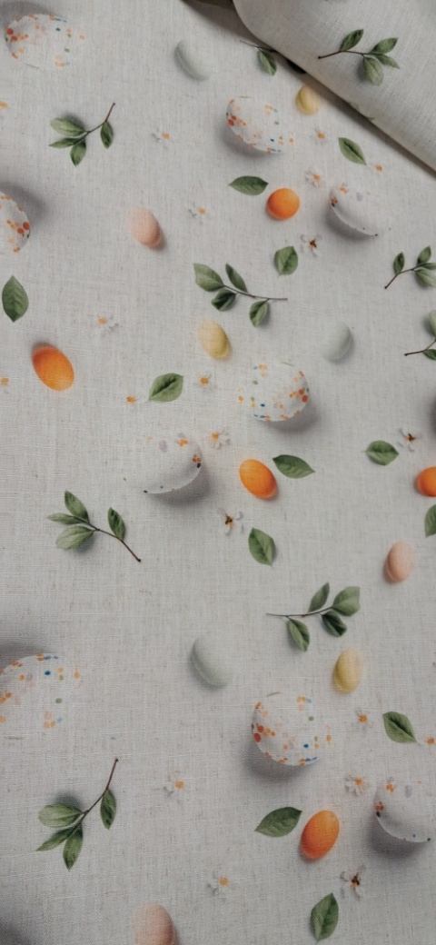 TKANINA JAK LEN POMARAŃCZOWE JAJKA