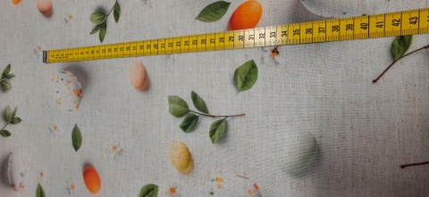 TKANINA JAK LEN POMARAŃCZOWE JAJKA