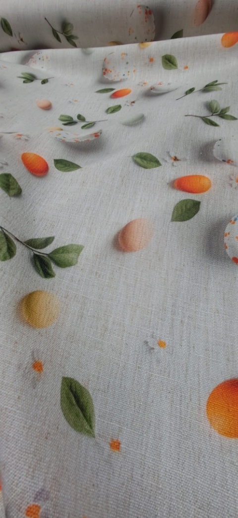 TKANINA JAK LEN POMARAŃCZOWE JAJKA