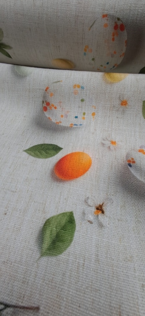 TKANINA JAK LEN POMARAŃCZOWE JAJKA