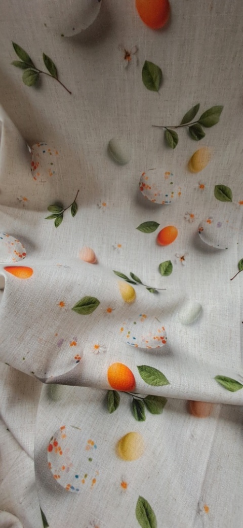 TKANINA JAK LEN POMARAŃCZOWE JAJKA