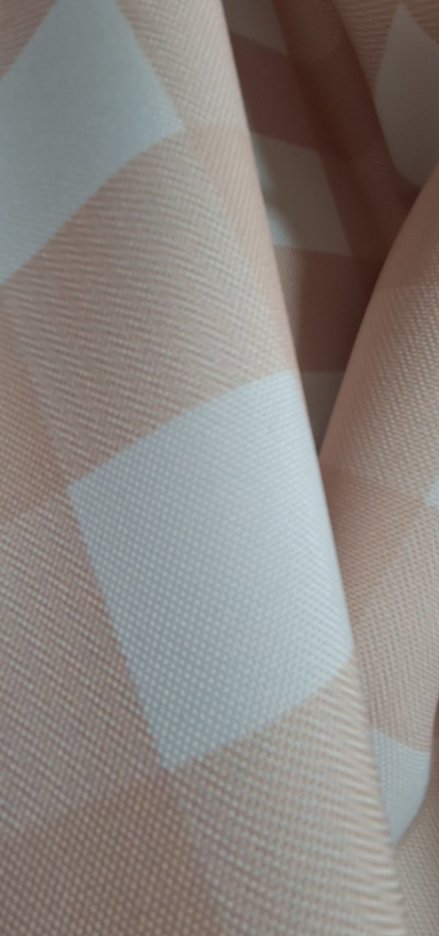 TKANINA PLAMOODPORNA KRATA - BEŻOWA KRATKA