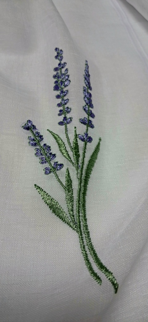 ZAZDROSTKA HAFTOWANA GAŁĄZKA LAWENDY 17 CM