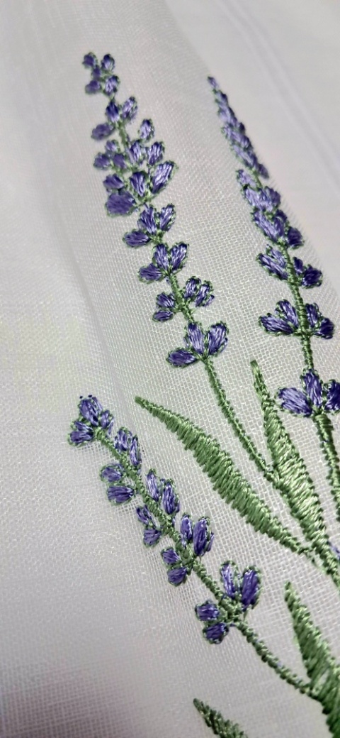 ZAZDROSTKA HAFTOWANA GAŁĄZKA LAWENDY 40 CM
